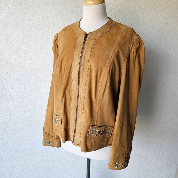 Double D Ranch Jackets & Coats Double D Ranch Brown Embroidered